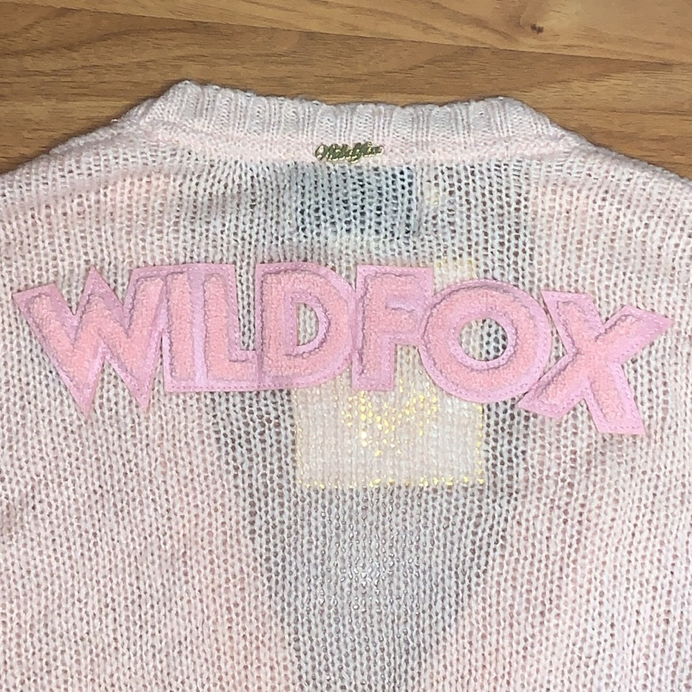 NWT Wildfox White Label Knit Cardigan With Back Logo